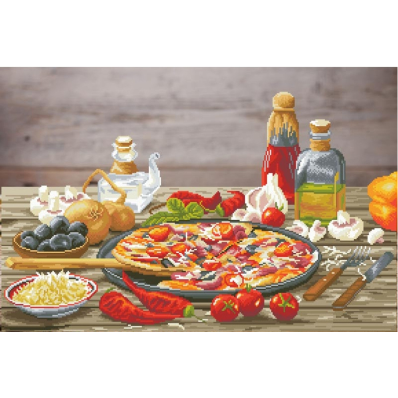 Схема для вишивання бісером. Піца. Схема для вишивання бісером. Піца.