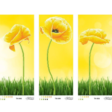 Схема для вишивання бісером. Триптих, сонячні маки.