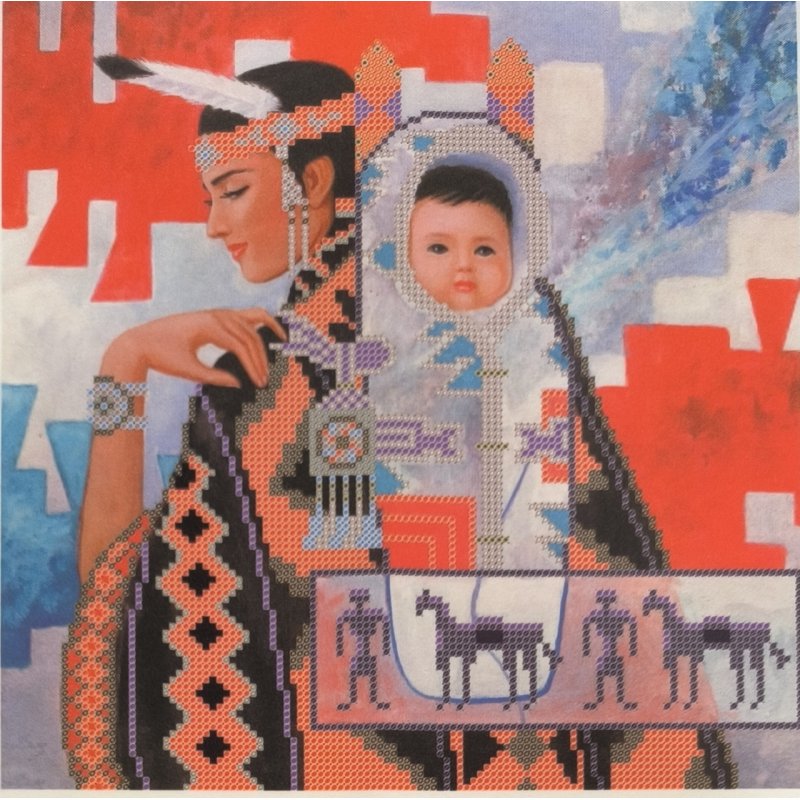 Схема для вишивання бісером. Дивиться в даль