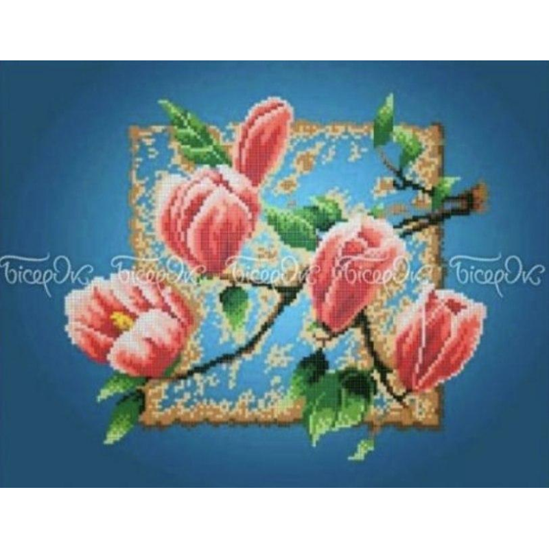 Схема для вишивання бісером. Магнолія