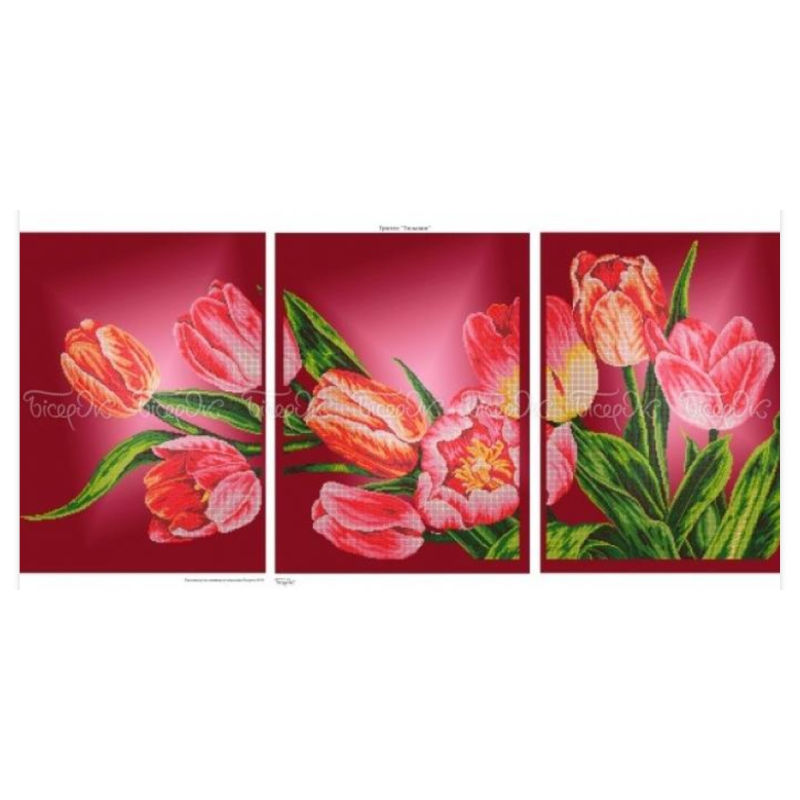 Схема для вишивання бісером. Триптих . Тюльпан. Схема для вишивання бісером. Триптих . Тюльпан.