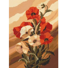 Схема для вишивання бісером. Маки.