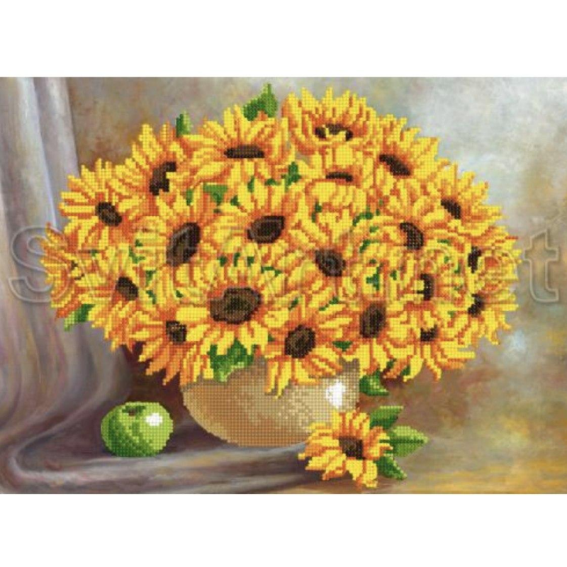 Схема для вишивання бісером. Соняшники.