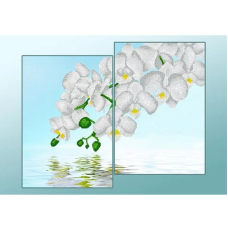 Схема для вишивання бісером. Білі Орхідеї