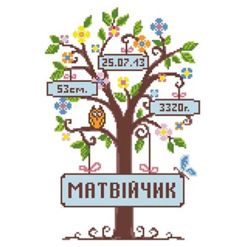 Схема для вишивання бісером. Мітриця хлопчика.