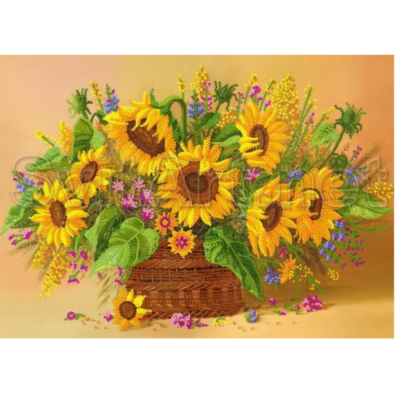 Схема для вишивання бісером. Соняшники.