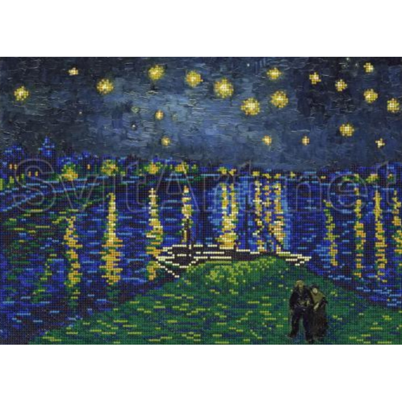 Схема для вишивання бісером. Зіркова ніч. Ван Гог