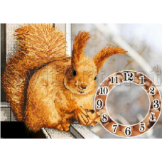 Схема для вишивання бісером. Белка. Годинник