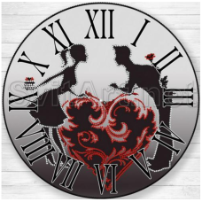 Схема для вишивання бісером. Силуети. Годинник