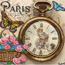 Схема для вишивання бісером. Силуети. Годинник