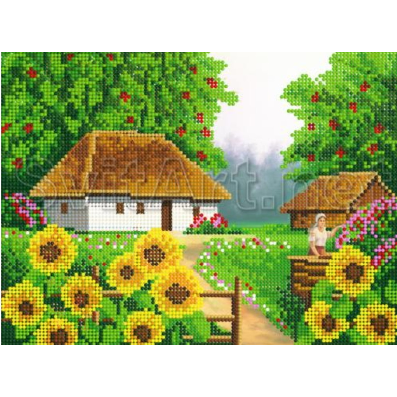 Схема для вишивання бісером. Хата олива