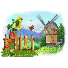 Схема для вишивання бісером. Млин