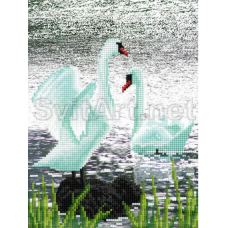 Схема для вишивання бісером. Лебеди