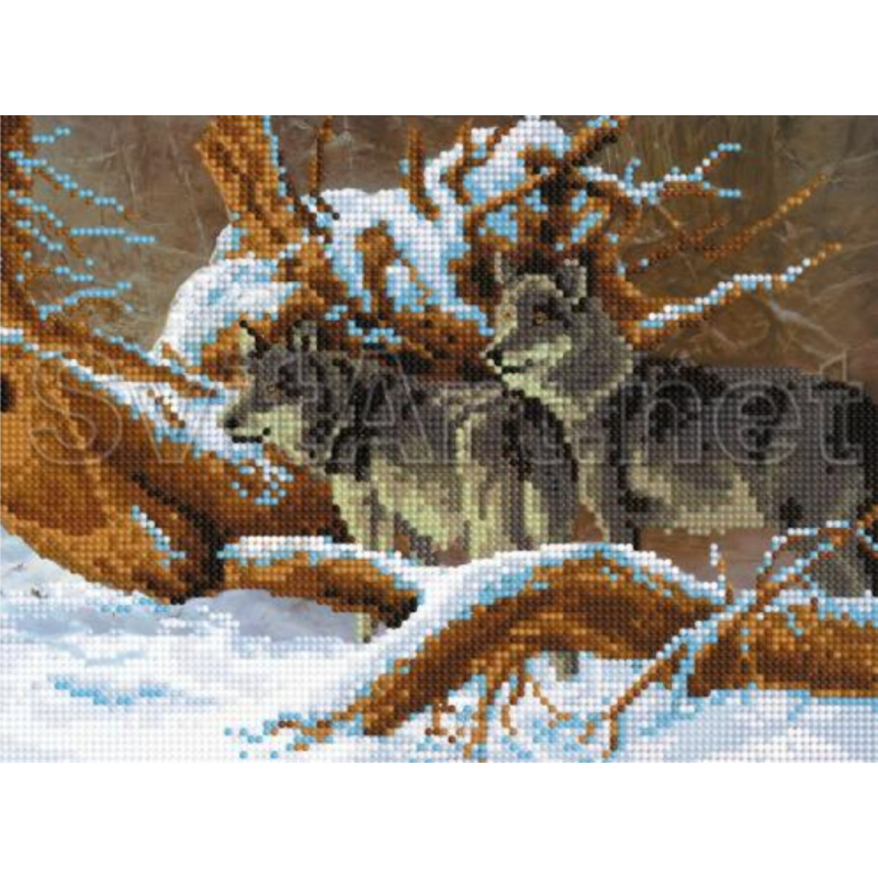 Схема для вишивання бісером. Вовки Схема для вишивання бісером. Вовки