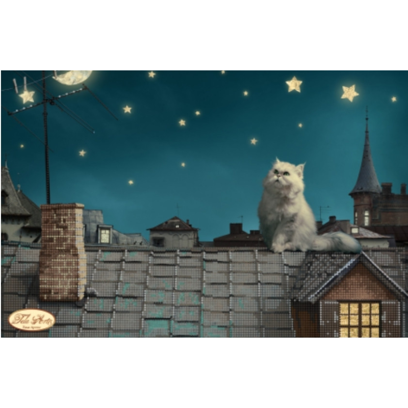 Схема для вишивання бісером. Пушок на даху. Схема для вишивання бісером. Пушок на даху.