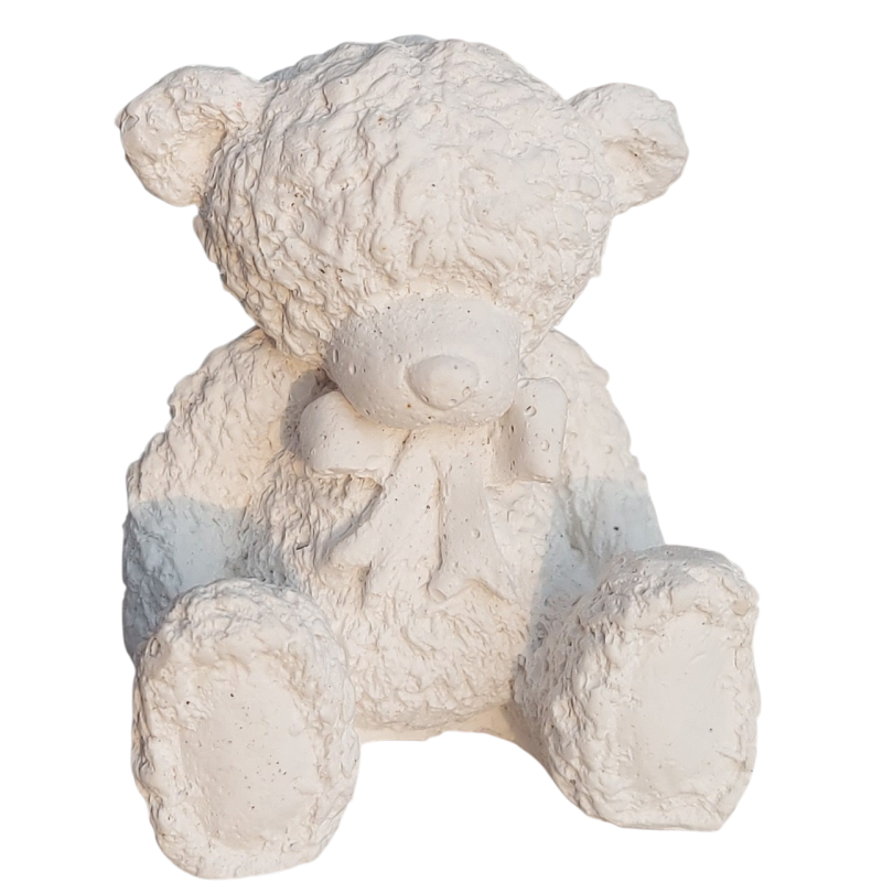 Гіпсова фігурка для розмальовування. Ведмедик із бантом.