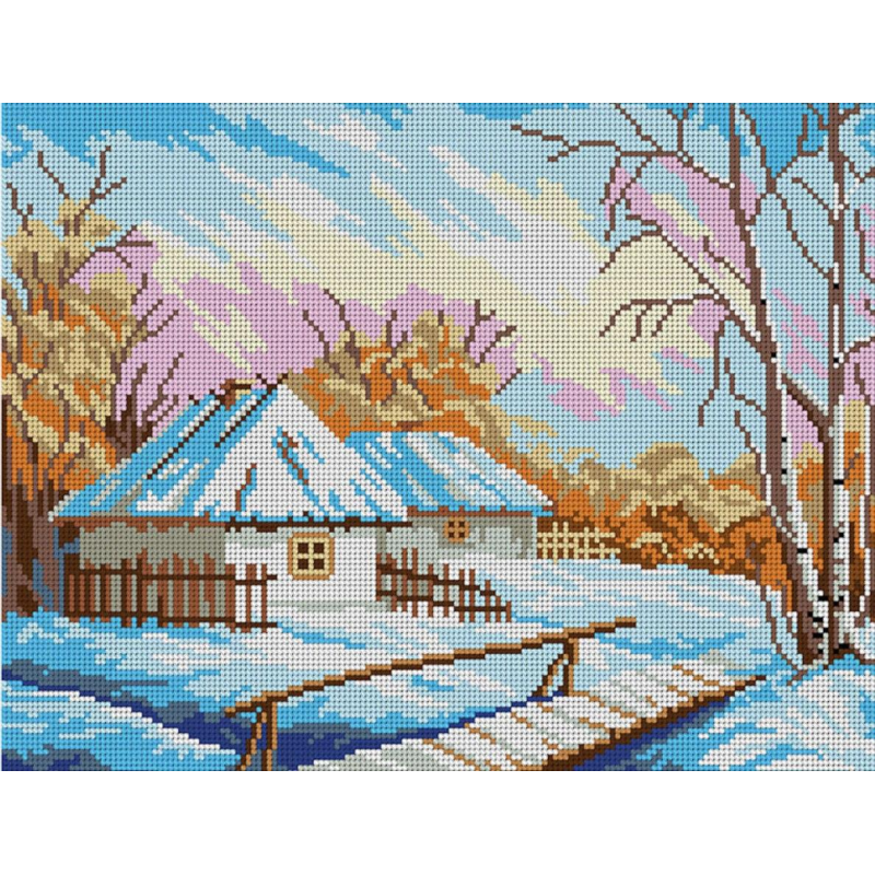 Схема для вишивання бісером. Зима.