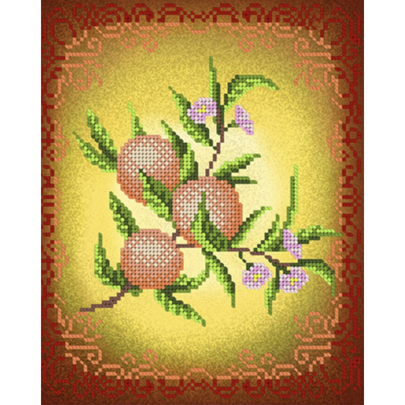 Схема для вишивання бісером. Фрукти. Персики.