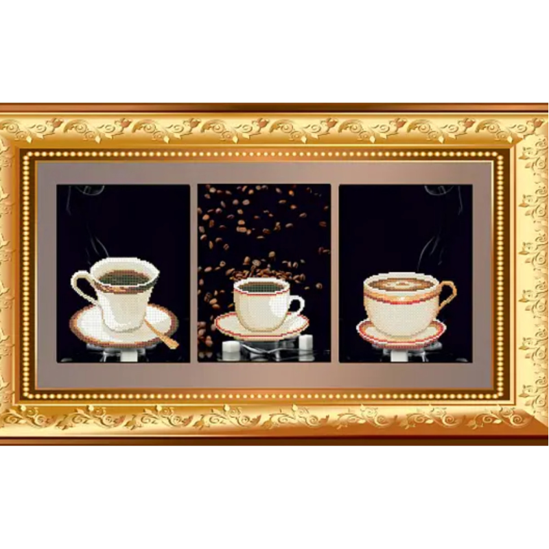 Схема для вишивання бісером. Кавовий триптих.