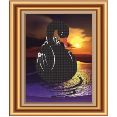 Схема для вишивання бісером. Чорний лебідь.