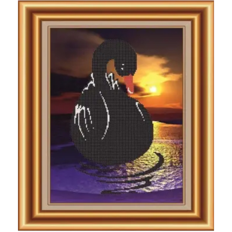 Схема для вишивання бісером. Чорний лебідь.