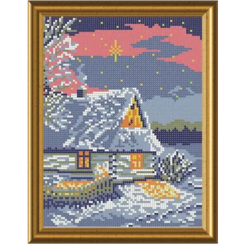 Схема для вишивання бісером. Зимова ніч.