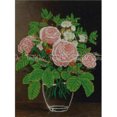 Схема для вишивання бісером. Троянди у вазі.