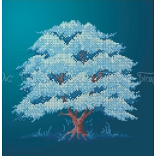 Схема для вишивання бісером. Дерево зима.