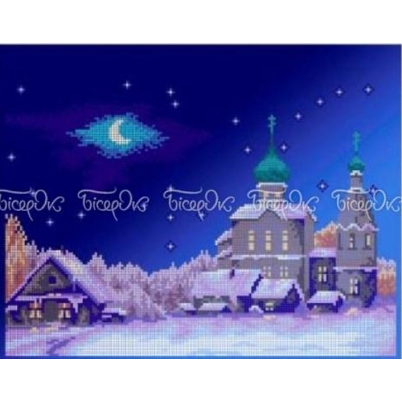 Схема для вишивання бісером. Різдвяна ніч.