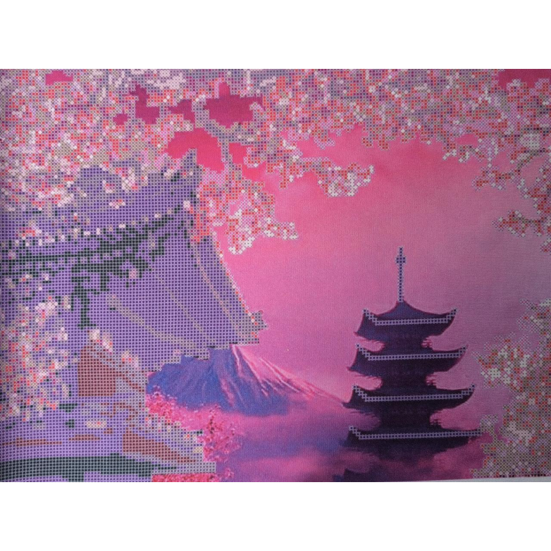 Схема для вишивання бісером. Цвітіння сакури.