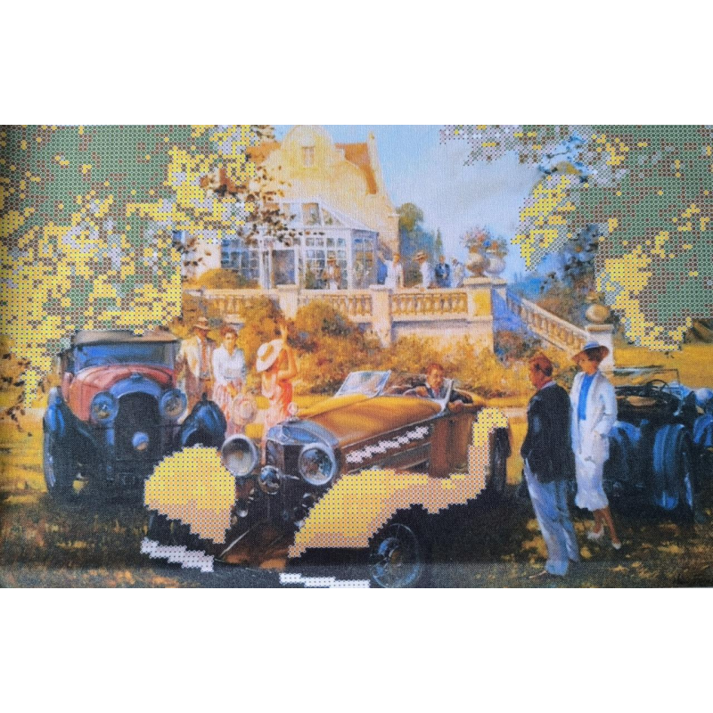 Схема для вишивання бісером. Жовтий кабріолет.