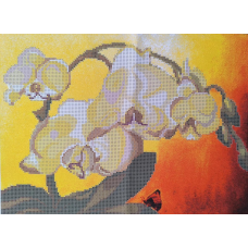 Схема для вишивання бісером. Жовті орхідеї.