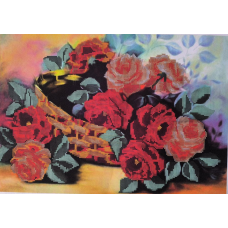 Схема для вишивання бісером. Троянди в кошику.