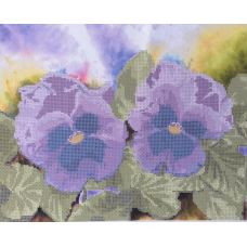 Схема для вишивання бісером. Анютини ока.