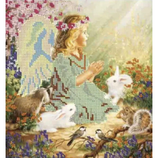 Схема для вишивання бісером. Ангелочок із друзями.