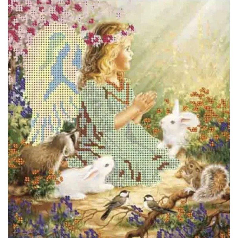 Схема для вишивання бісером. Ангелочок із друзями. Схема для вишивання бісером. Ангелочок із друзями.