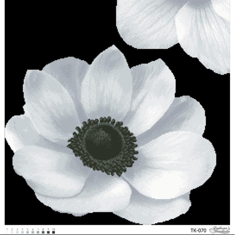 Схема для вишивання бісером. Загадкова анемона.