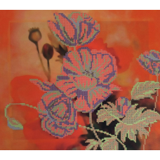Схема для вишивання бісером. Акварельні маки.