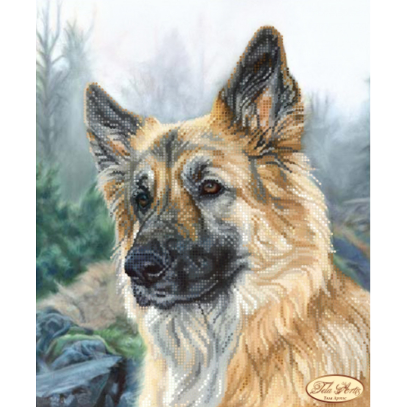 Схема для вишивання бісером. Овчарка Схема для вишивання бісером. Овчарка