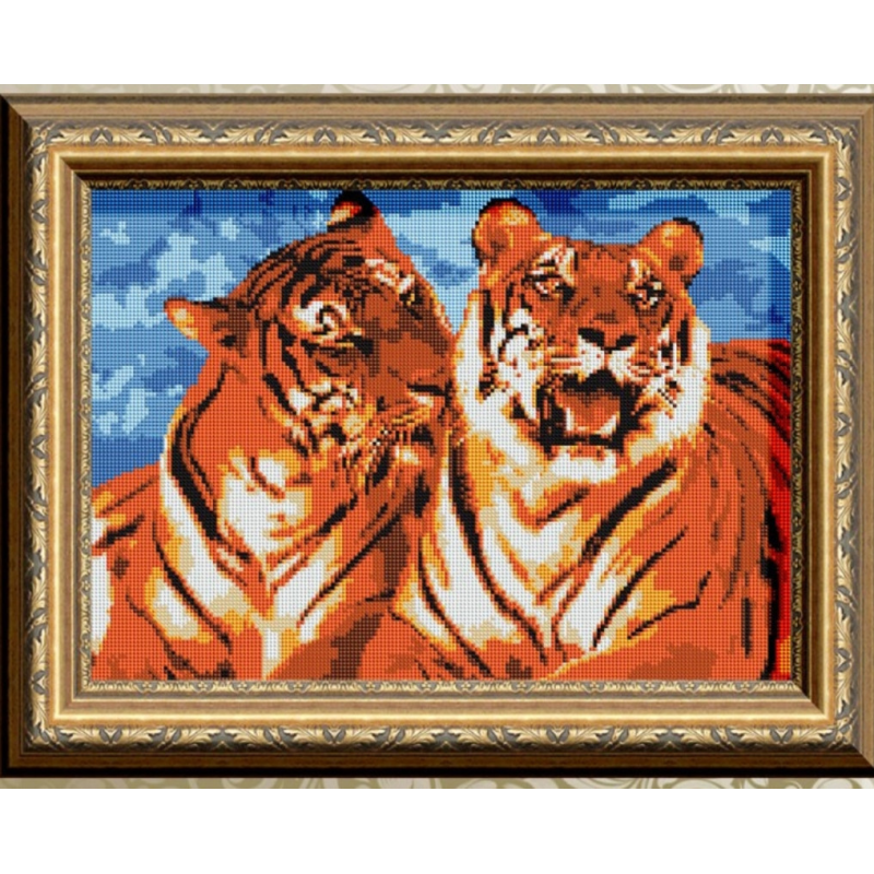 Схема для вишивання бісером. Тигри.