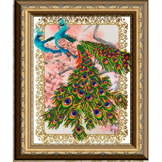 Схема для вишивання бісером.  Павичи.