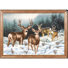 Схема для вишивання бісером. Сім“я оленів.