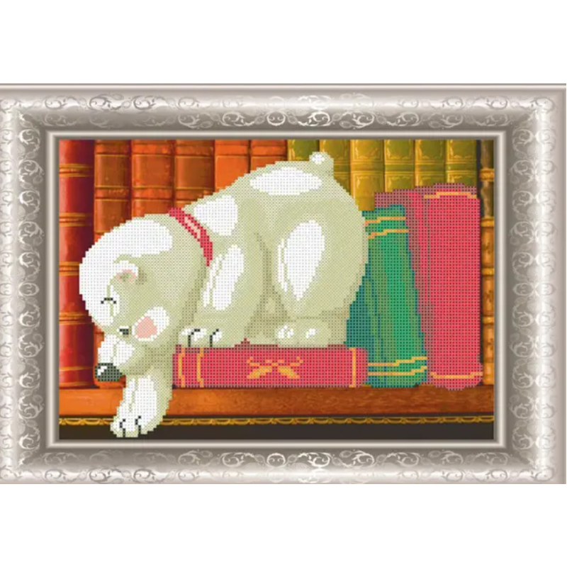 Схема для вишивання бісером. Ведмедик у бібліотеці. Схема для вишивання бісером. Ведмедик у бібліотеці.