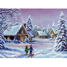 Схема для вишивання бісером. Зима.