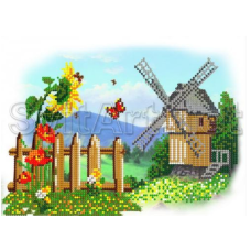 Схема для вишивання бісером. Млин