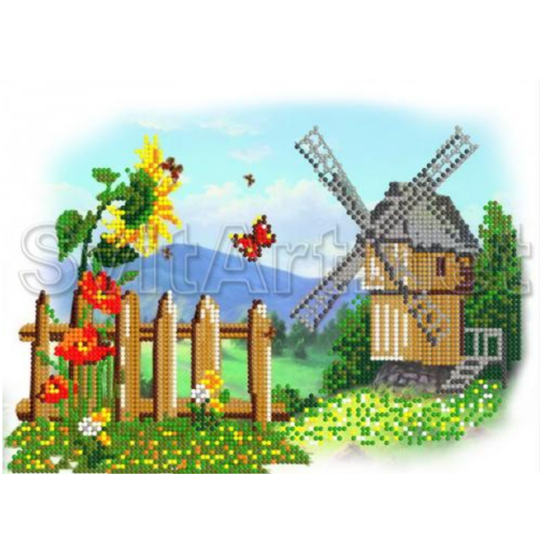 Схема для вишивання бісером. Млин