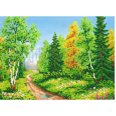 Схема для вишивання бісером. Дорога в лісі.
