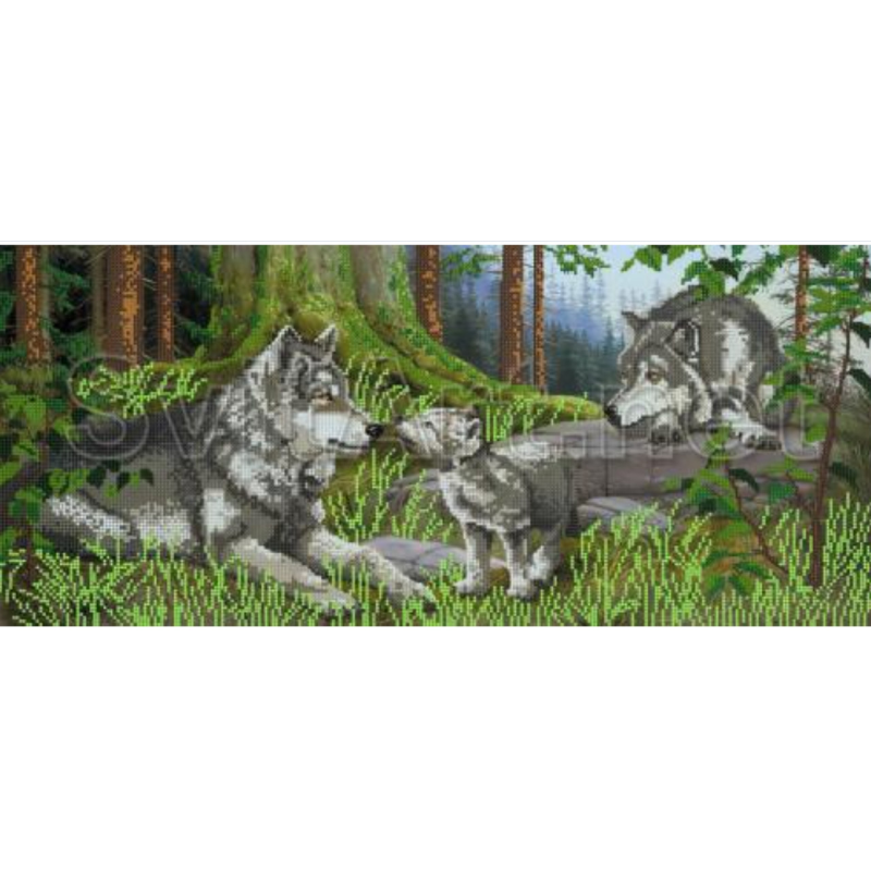 Схема для вишивання бісером. Волки. Родина.