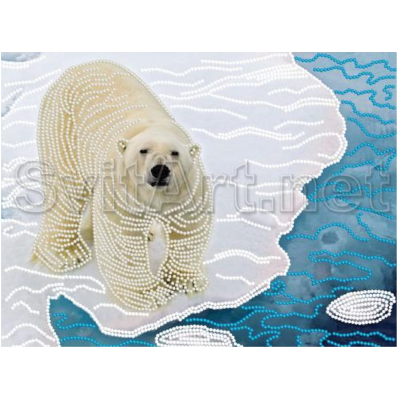 Схема для вишивання бісером. Білий ведмідь. Схема для вишивання бісером. Білий ведмідь.