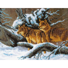 Схема для вишивання бісером. Пара вовків.